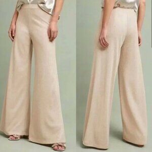 Anthropologie Feather Bone Tavi wide legged gold shimmer pants XS